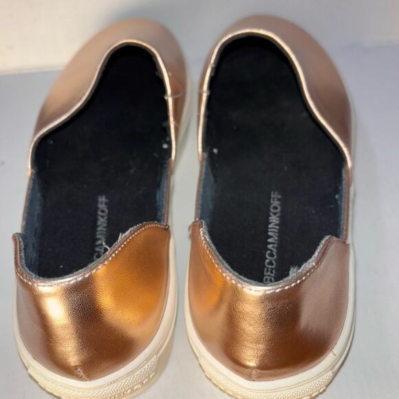 Rebecca Minkoff rose gold metallic nana leather slip on sneakers women's 8.5 - Picture 14 of 16